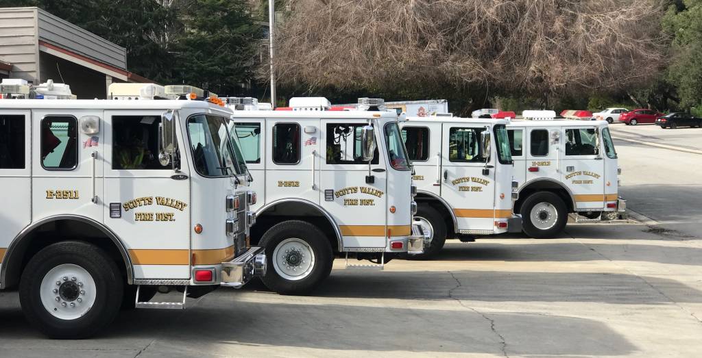 Four Scotts Valley Fire District engines lined up